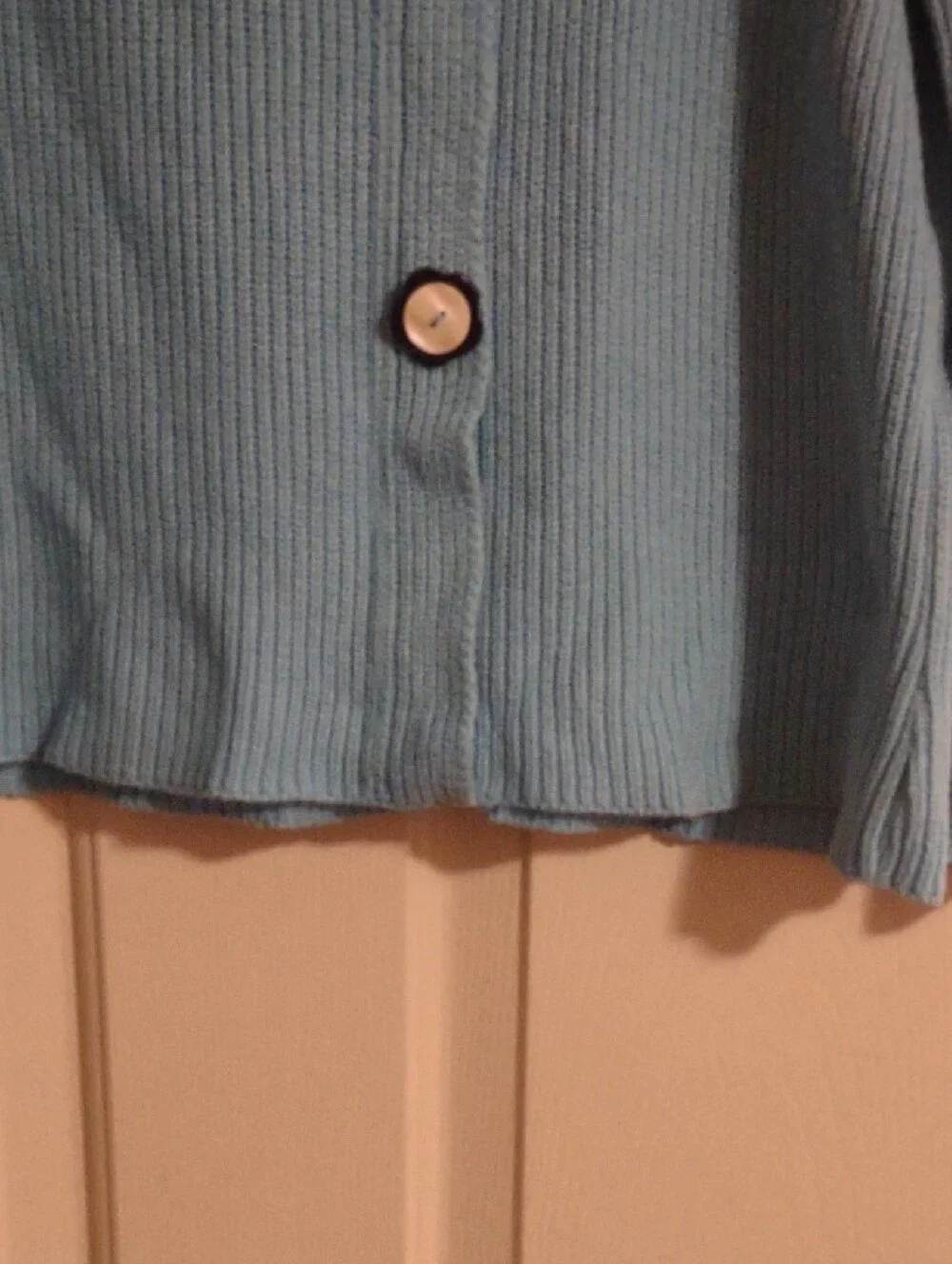 Willow Light Blue Ribbed Button-Front Cardigan - Picture 5 of 9